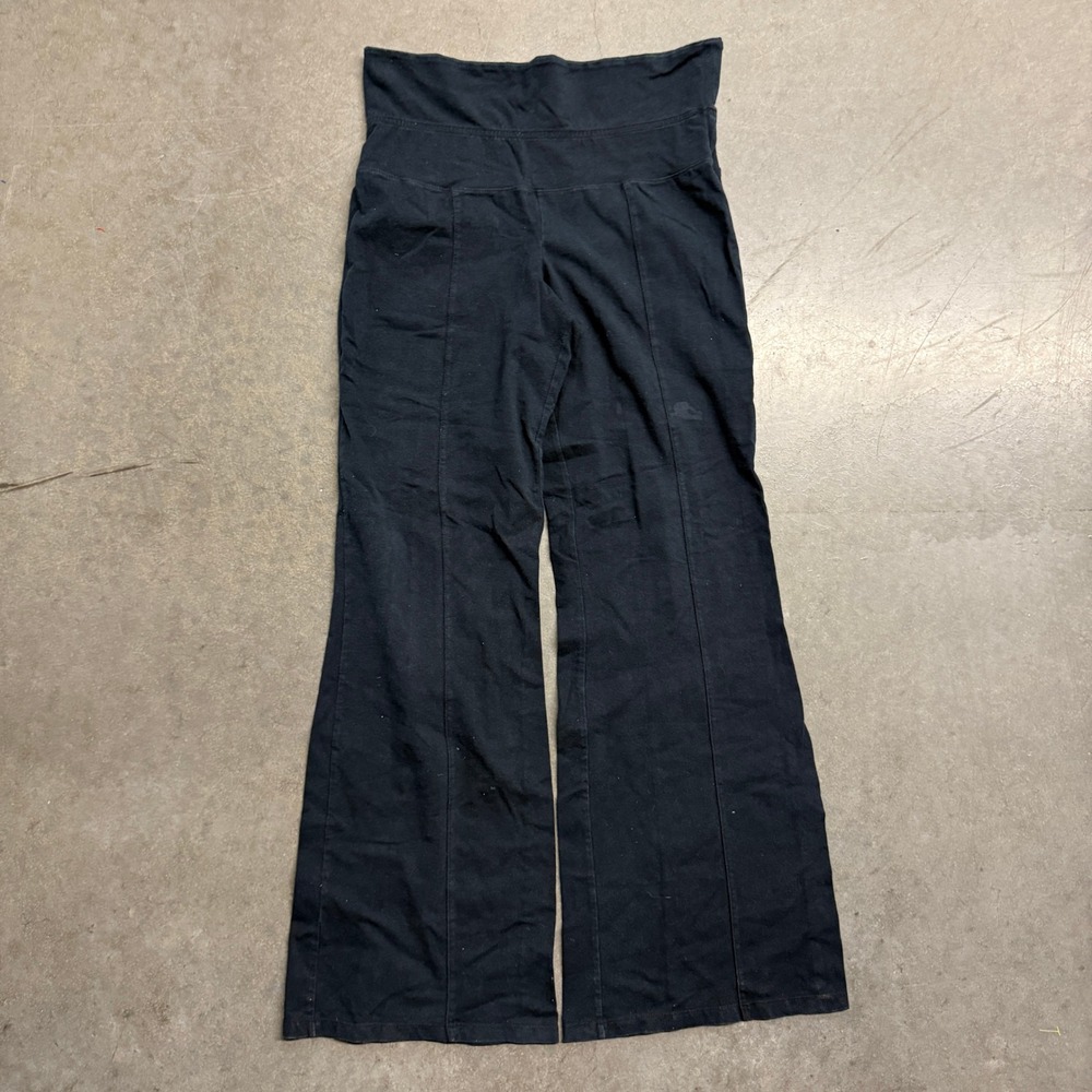 SO Wear It Declare It Womens Black Flare Yoga Pants Fold Over Waist Size L
